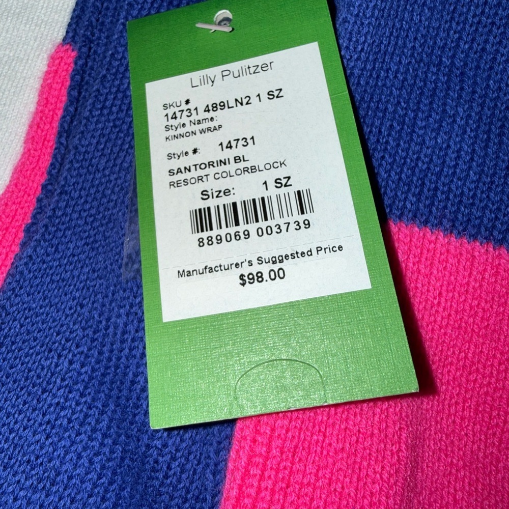 Lilly Pulitzer Kinnon Vibrant Pink and Blue Wrap - Picture 2 of 2